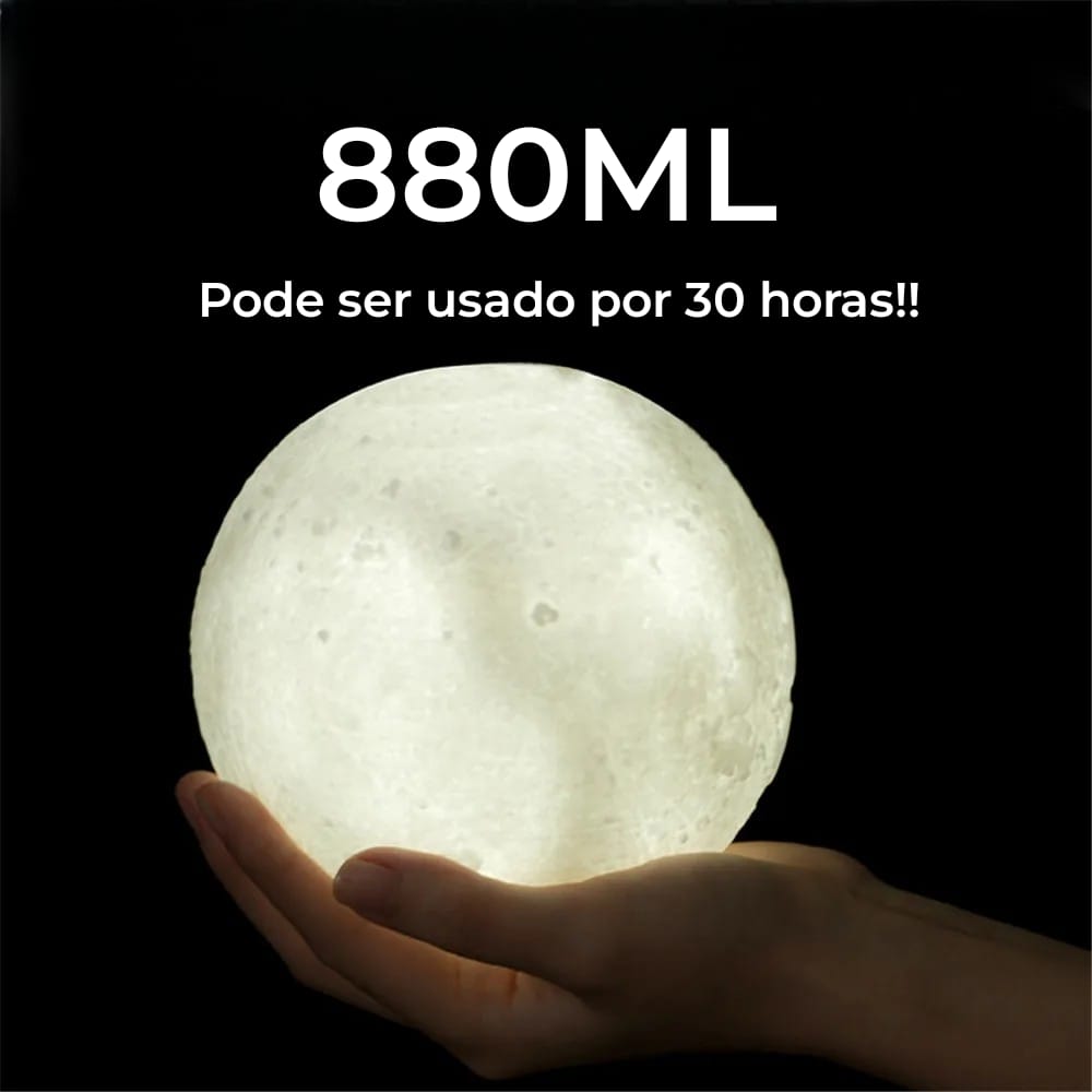 2 em 1 Umidificador e Luminária Lua